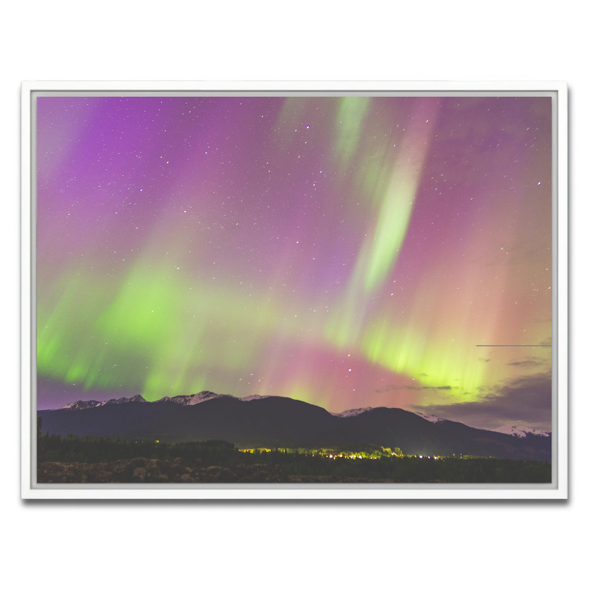 AUTO-MOCKUP WHITE | Northern Lights Purple | 1 Piece | White Framed Canvas | group=4x3