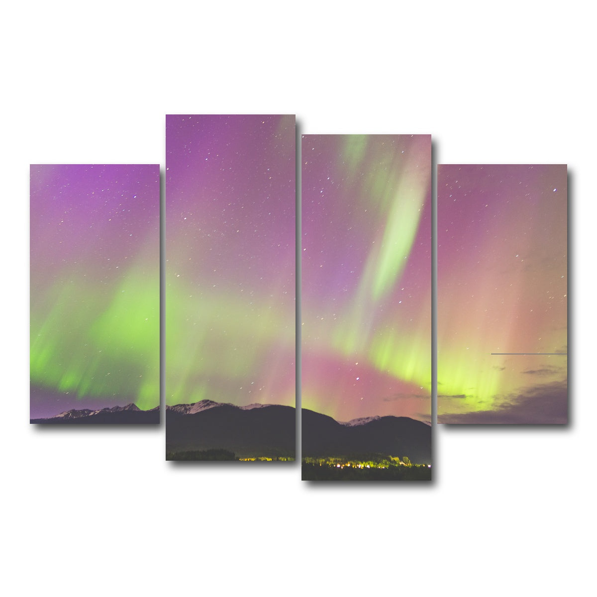 AUTO-MOCKUP WHITE | Northern Lights Purple | 4 Piece | Gallery Wrap Canvas | group=4_short