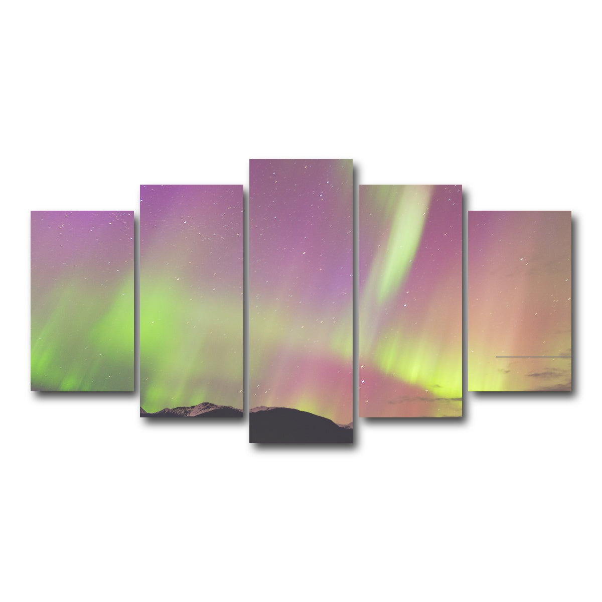 AUTO-MOCKUP WHITE | Northern Lights Purple | 5 Piece | Gallery Wrap Canvas | group=5_normal