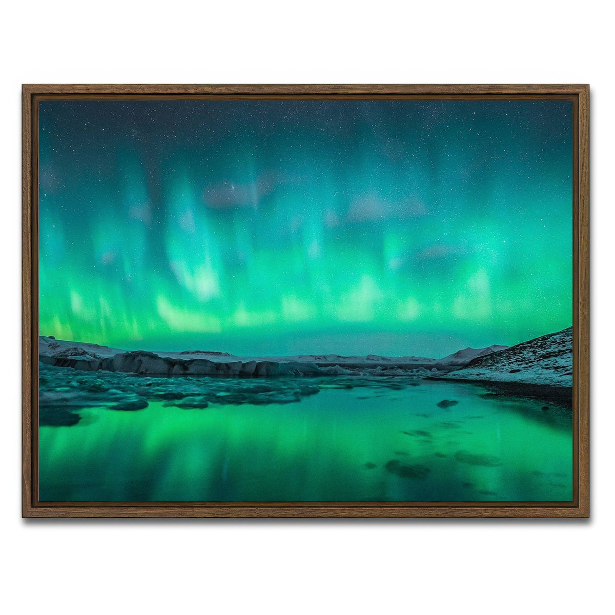 AUTO-MOCKUP WHITE | Northern Lights | 1 Piece | Walnut Framed Canvas | group=4x3