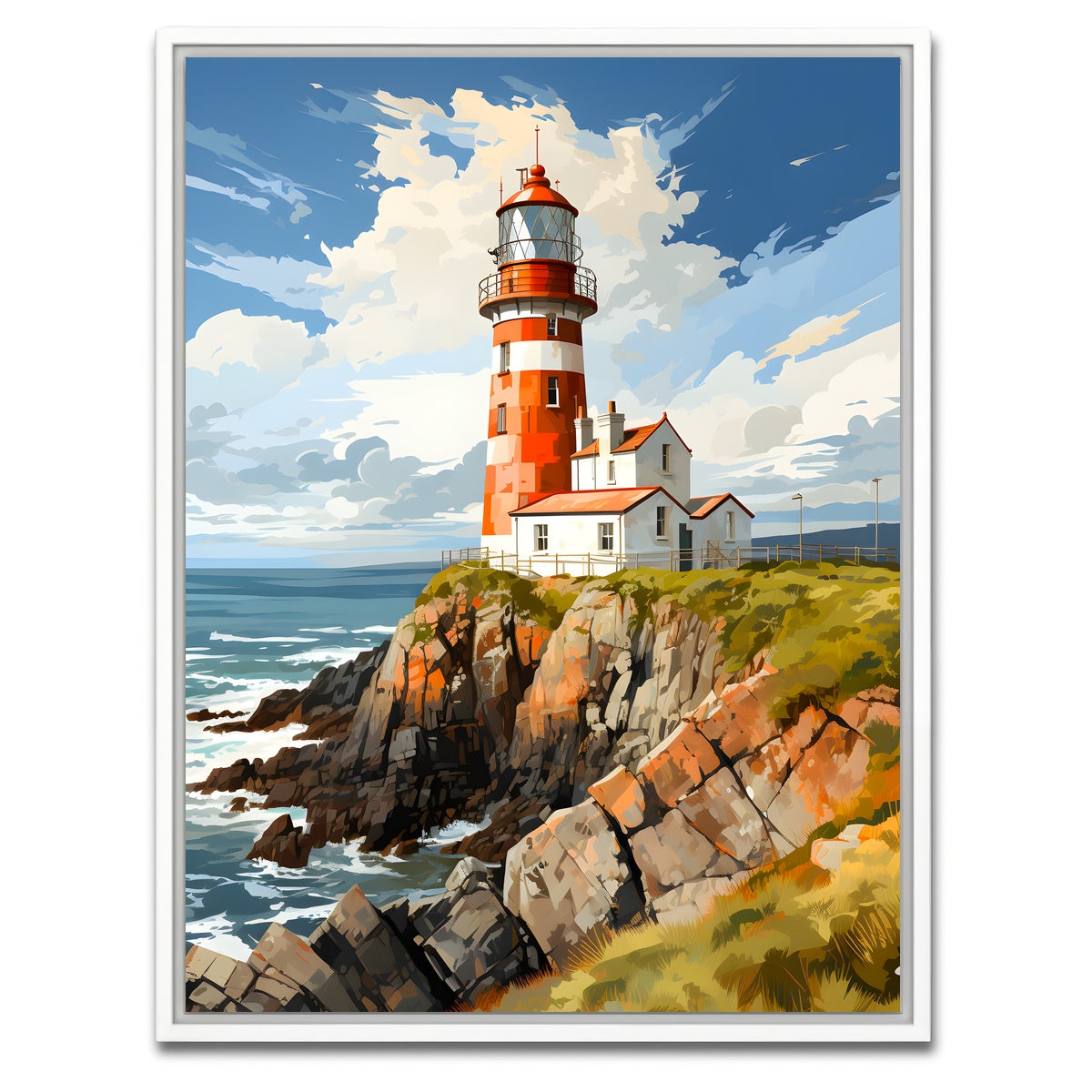 AUTO-MOCKUP WHITE | Norway - Tranoy Lighthouse | 1 Piece | White Framed Canvas | group=3x4