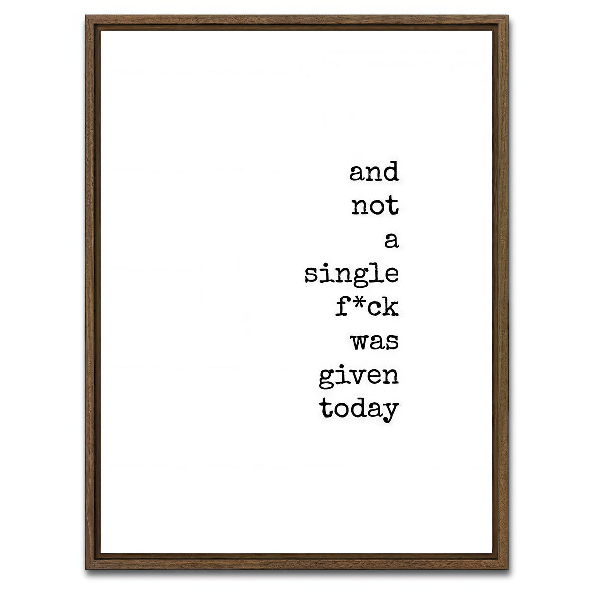 AUTO-MOCKUP WHITE | Not a One | 1 Piece | Walnut Framed Canvas | group=3x4