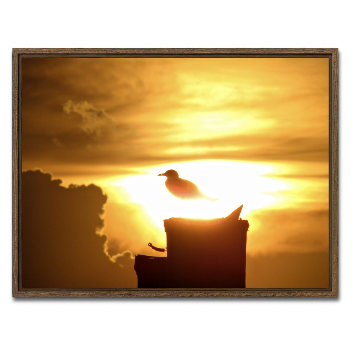 AUTO-MOCKUP WHITE | Nuclear Seagull | 1 Piece | Walnut Framed Canvas | group=4x3