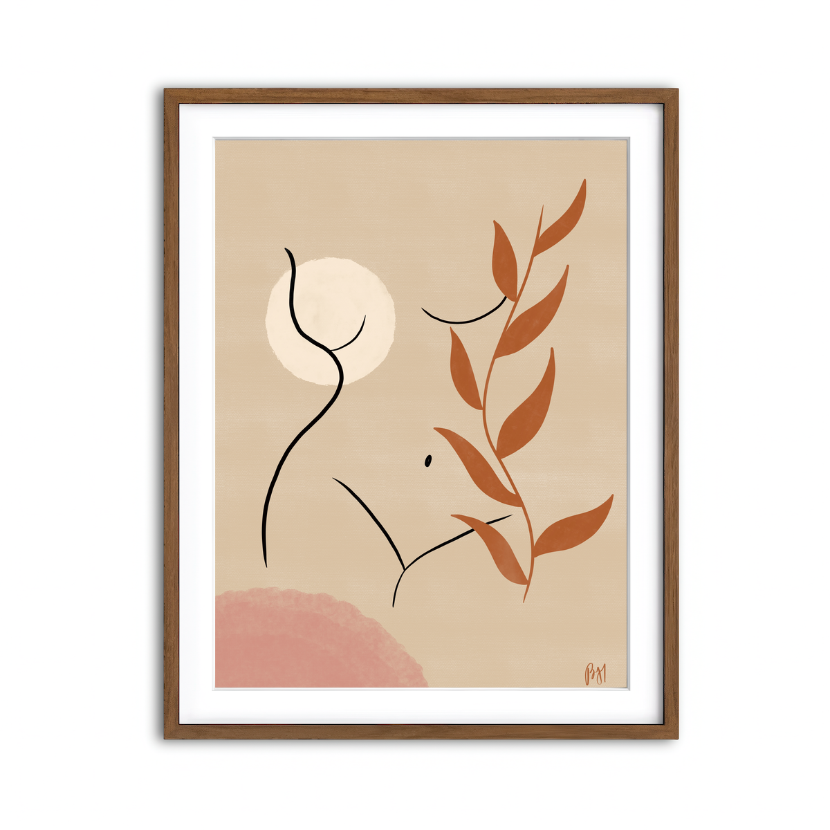 Framed Print 3x4 Walnut