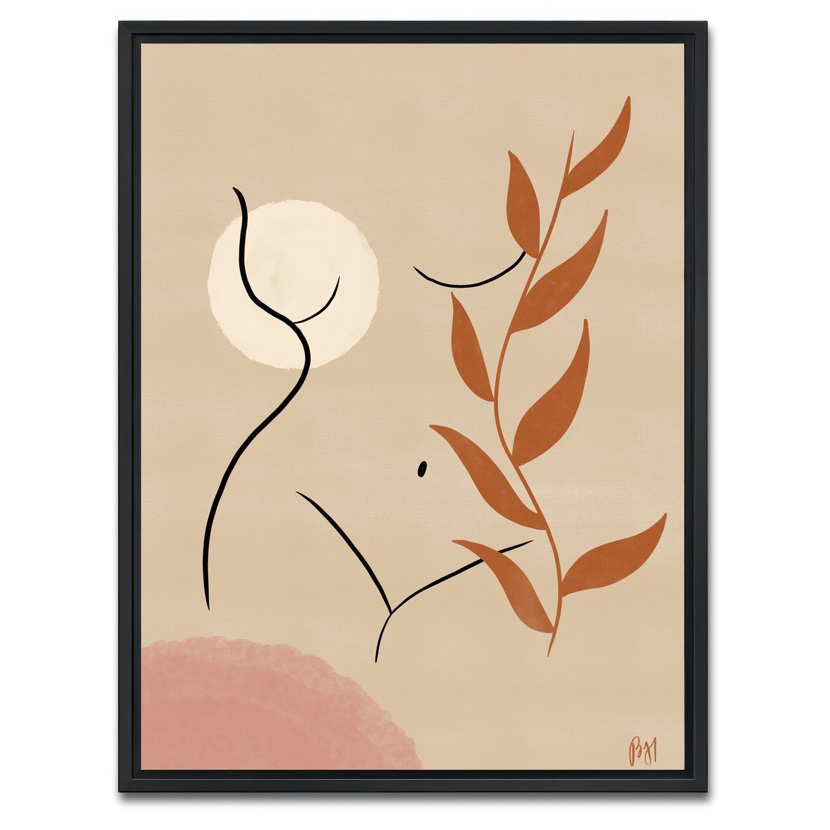 AUTO-MOCKUP WHITE | Nude Earthy Tones | 1 Piece | Black Framed Canvas | group=3x4