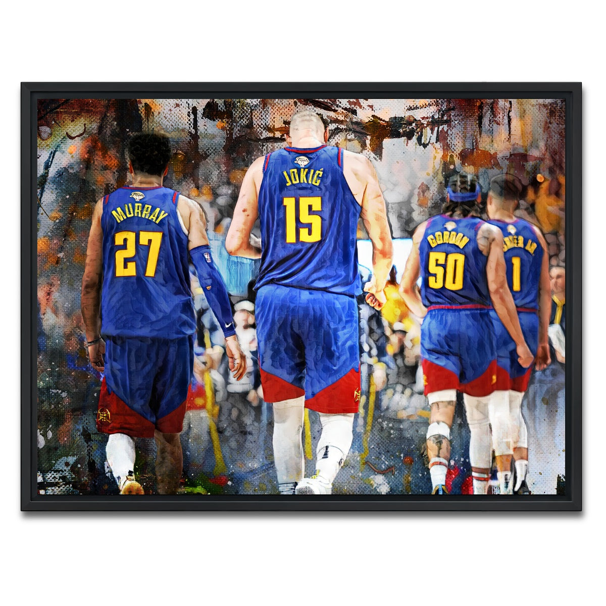 AUTO-MOCKUP WHITE | Nuggets Core Four | 1 Piece | Black Framed Canvas | group=4x3