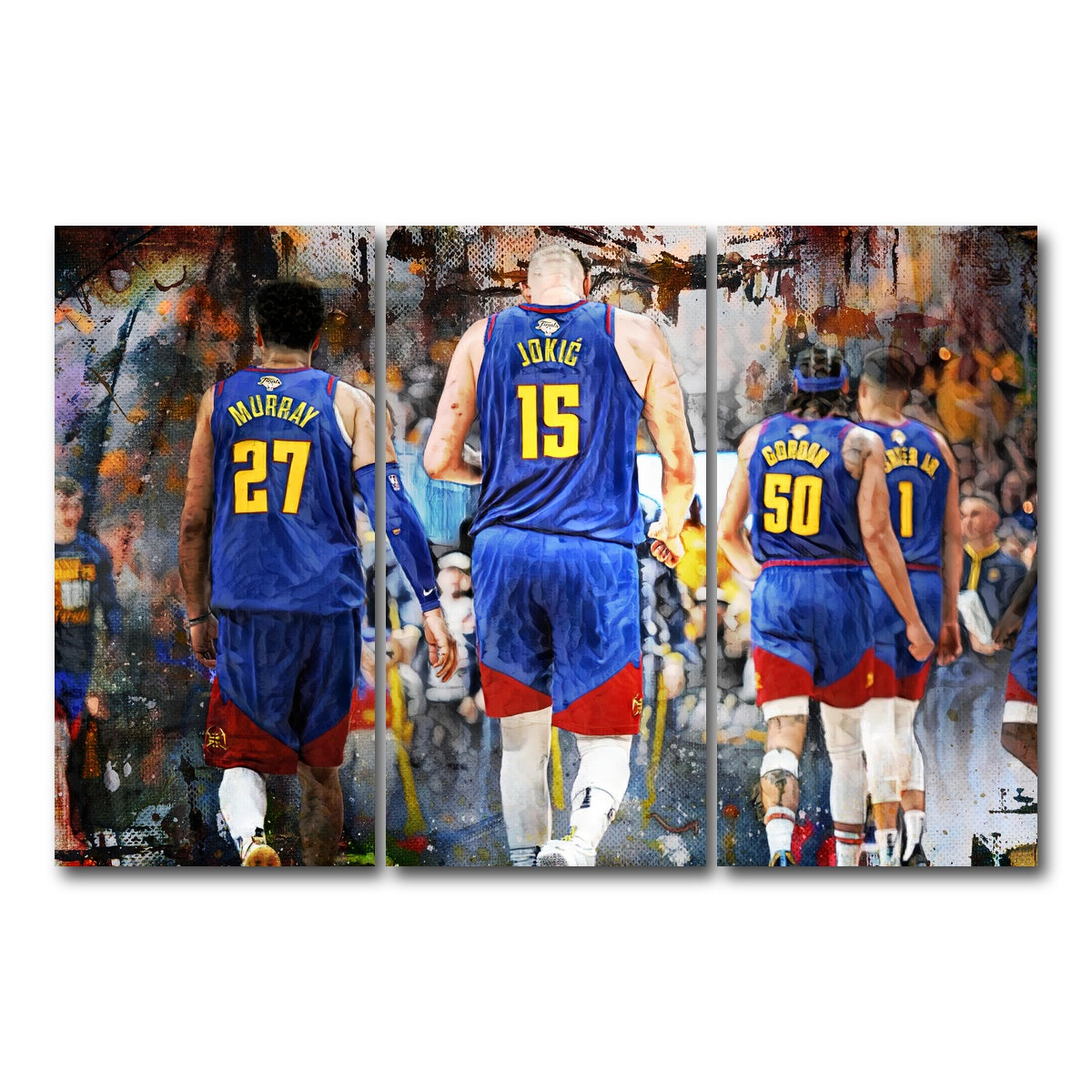 AUTO-MOCKUP WHITE | Nuggets Core Four | 3 Piece | Gallery Wrap Canvas | group=12x24