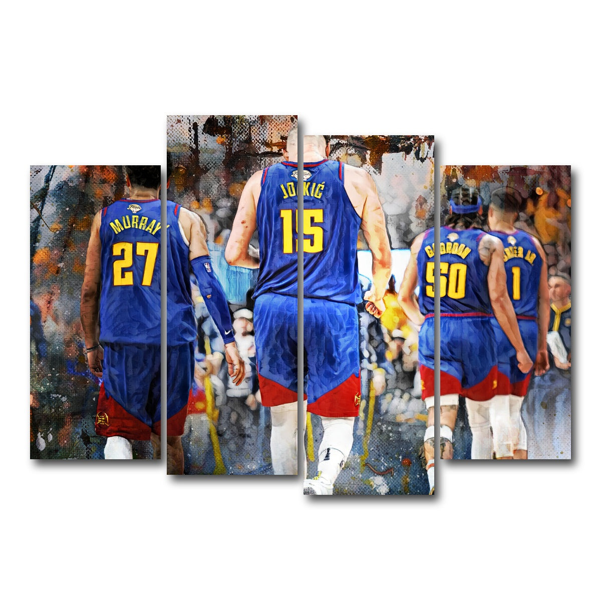 AUTO-MOCKUP WHITE | Nuggets Core Four | 4 Piece | Gallery Wrap Canvas | group=4_normal