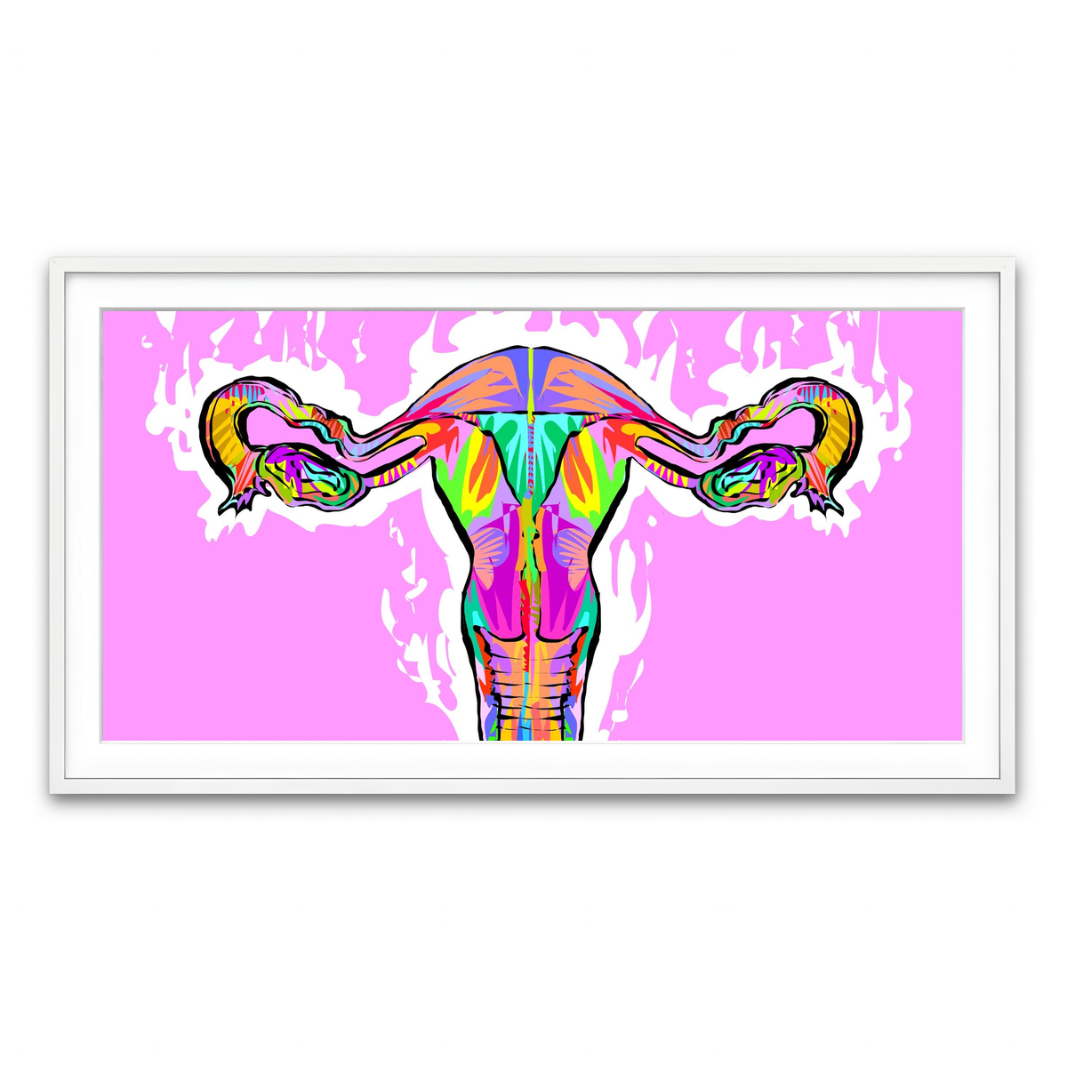 Framed Print 2x1 White