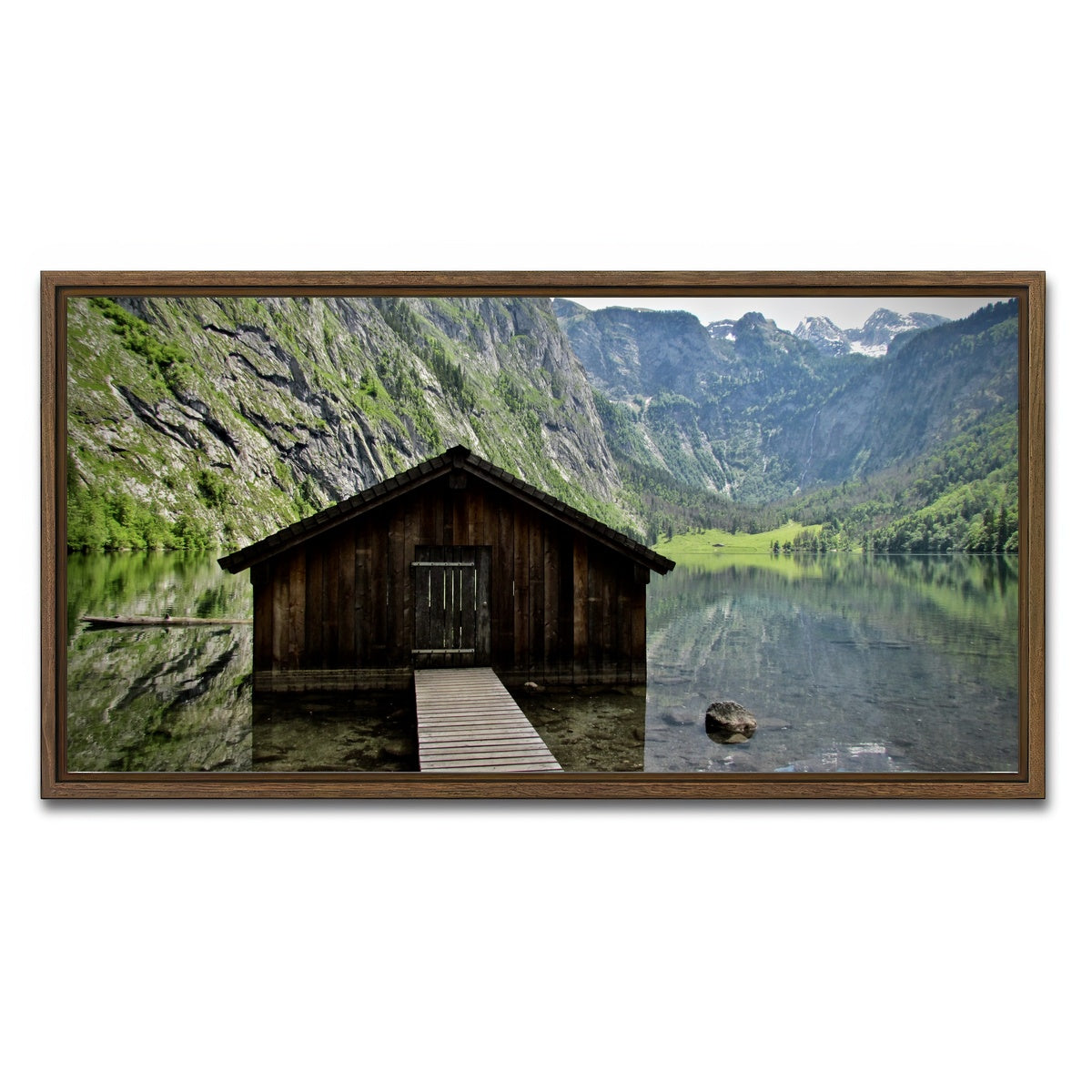 AUTO-MOCKUP WHITE | Obersee Bavaria | 1 Piece | Walnut Framed Canvas | group=2x1