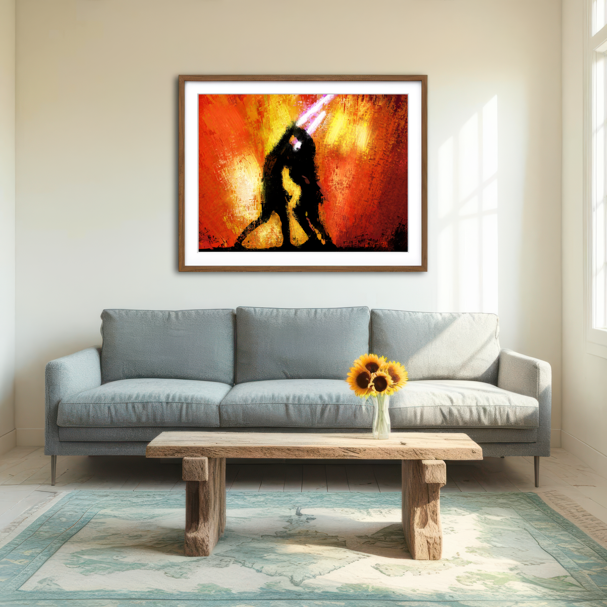 AUTO-MOCKUP ROOM | Obi Wan Vs Anakin Wall Art