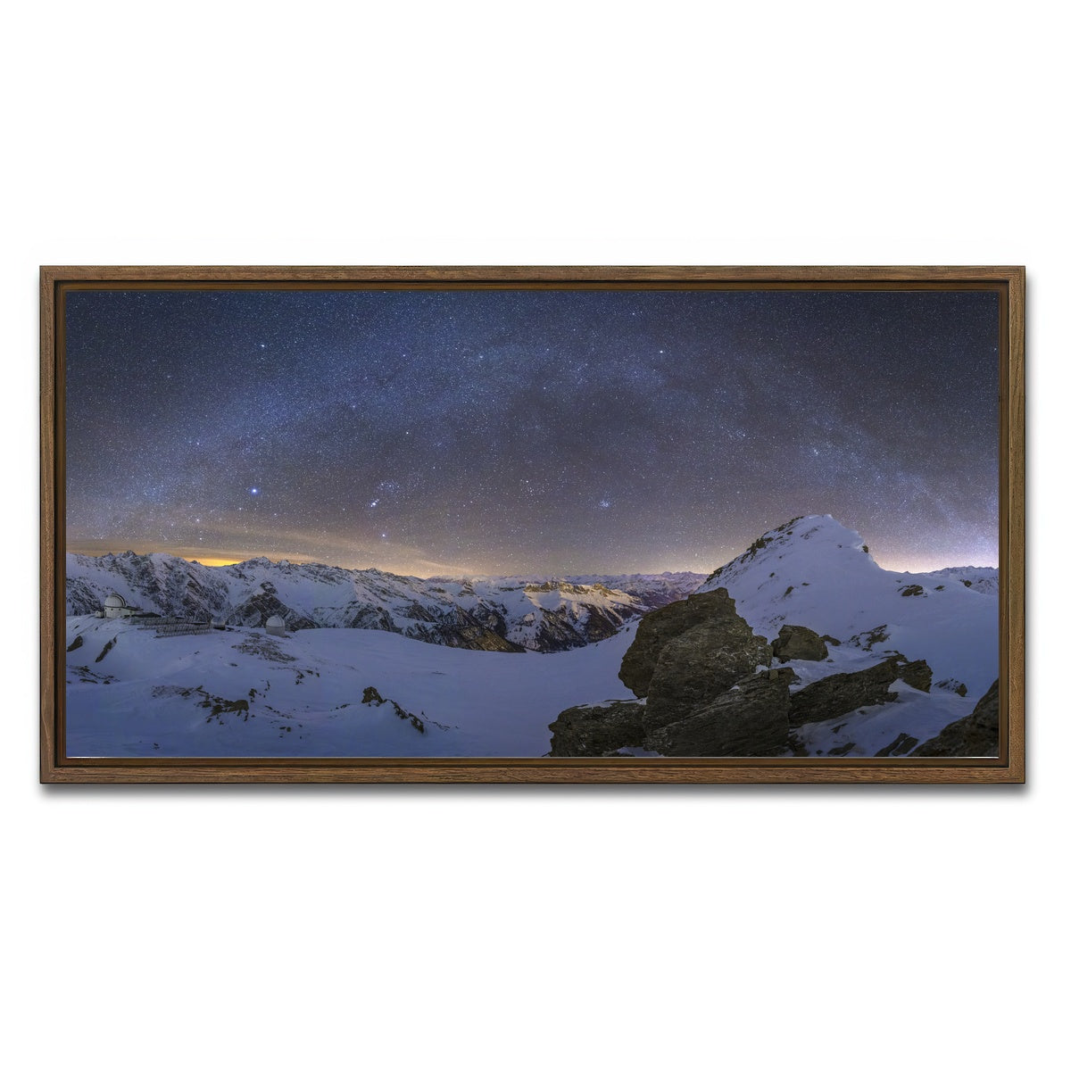 AUTO-MOCKUP WHITE | Observatory of Saint-Veran | 1 Piece | Walnut Framed Canvas | group=2x1
