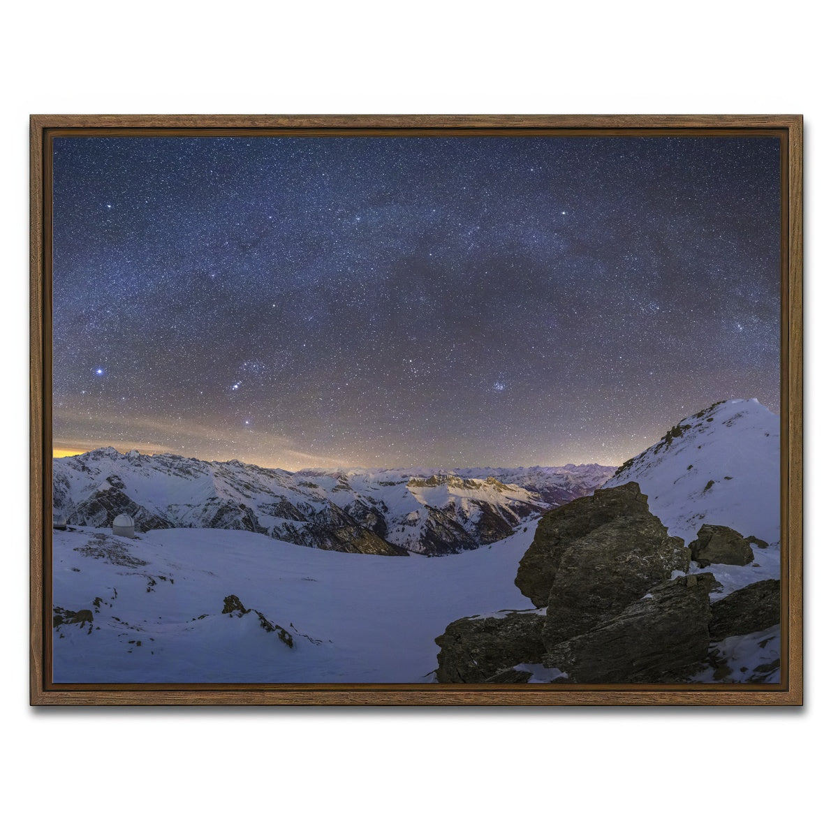 AUTO-MOCKUP WHITE | Observatory of Saint-Veran | 1 Piece | Walnut Framed Canvas | group=4x3