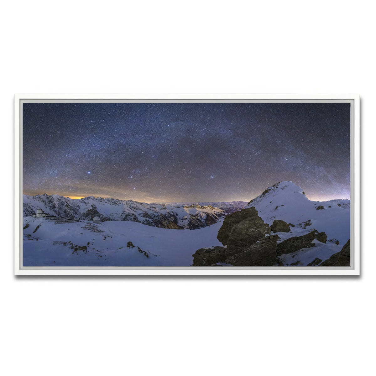 AUTO-MOCKUP WHITE | Observatory of Saint-Veran | 1 Piece | White Framed Canvas | group=2x1