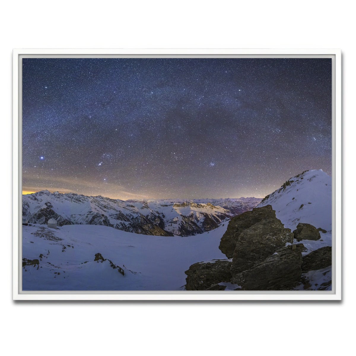 AUTO-MOCKUP WHITE | Observatory of Saint-Veran | 1 Piece | White Framed Canvas | group=4x3