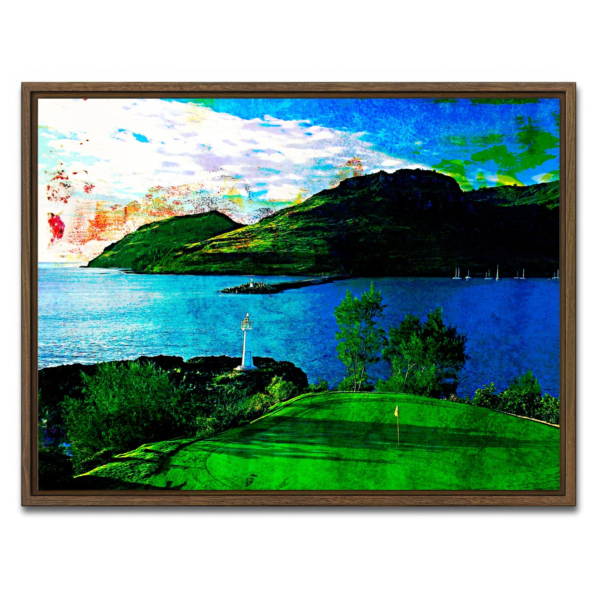 AUTO-MOCKUP WHITE | Ocean Course at Hokuala | 1 Piece | Walnut Framed Canvas | group=4x3