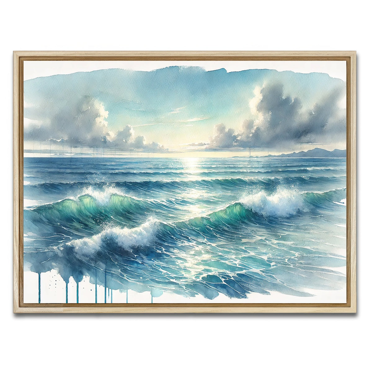 AUTO-MOCKUP WHITE | Ocean Horizon | 1 Piece | Natural Framed Canvas | group=4x3