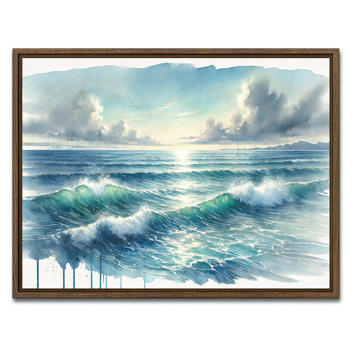 AUTO-MOCKUP WHITE | Ocean Horizon | 1 Piece | Walnut Framed Canvas | group=4x3