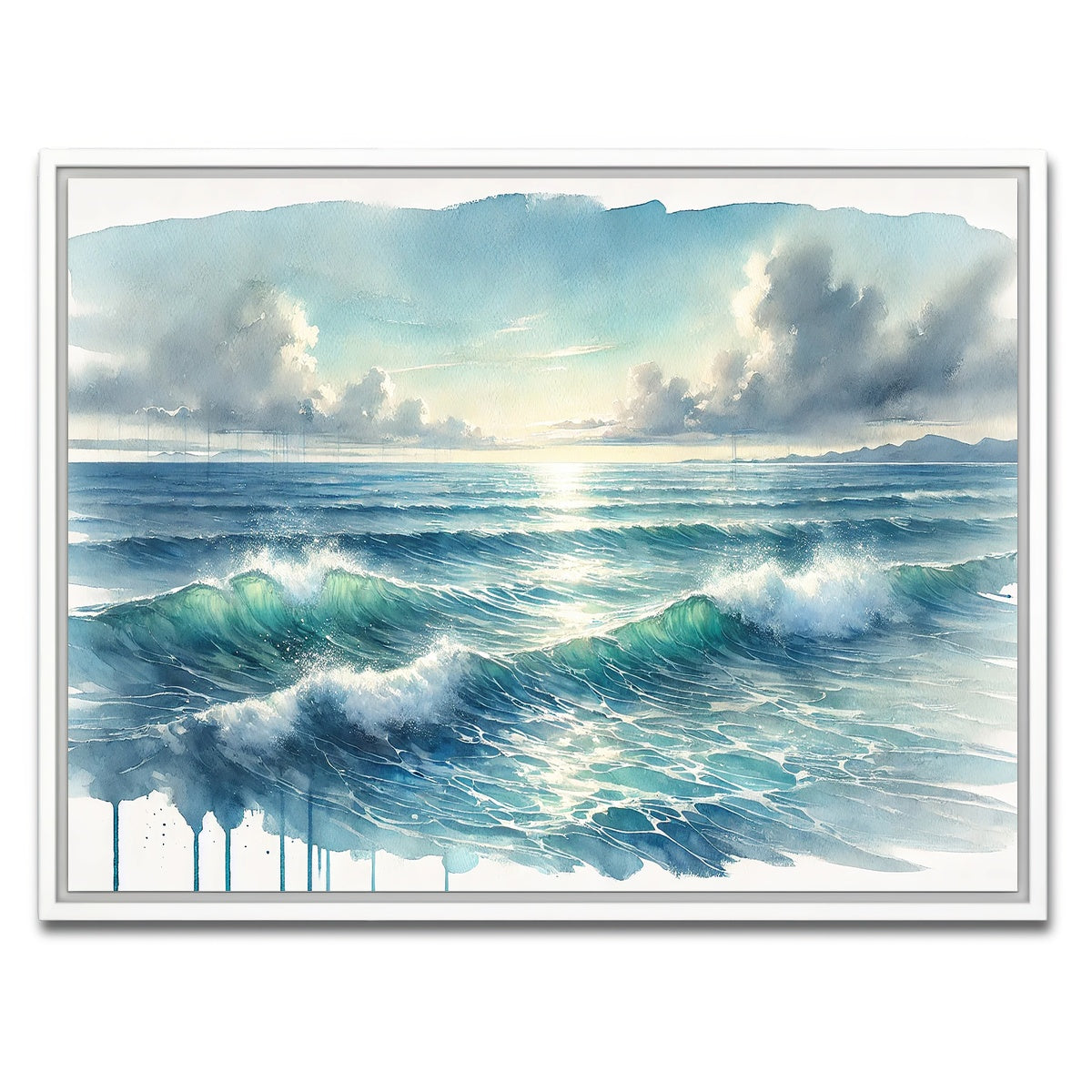 AUTO-MOCKUP WHITE | Ocean Horizon | 1 Piece | White Framed Canvas | group=4x3