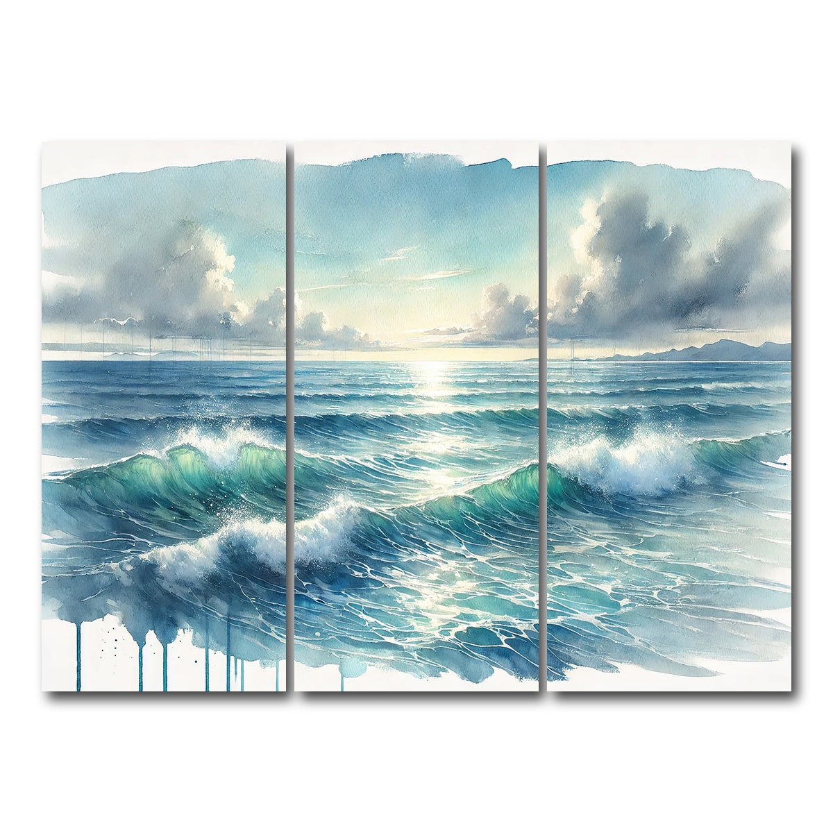 AUTO-MOCKUP WHITE | Ocean Horizon | 3 Piece | Gallery Wrap Canvas | group=8x18