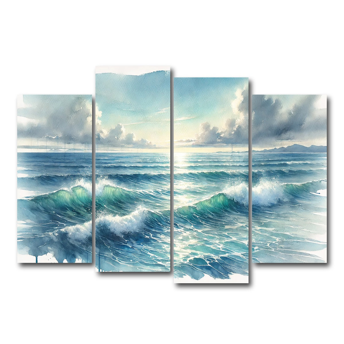 AUTO-MOCKUP WHITE | Ocean Horizon | 4 Piece | Gallery Wrap Canvas | group=4_normal