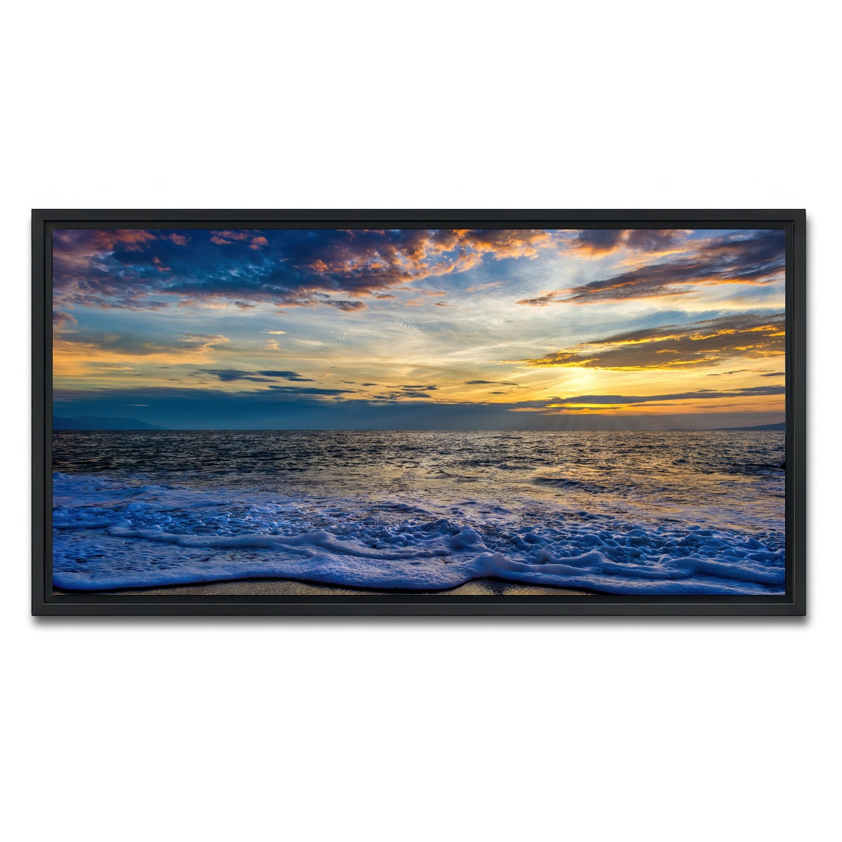 AUTO-MOCKUP WHITE | Ocean Landscape | 1 Piece | Black Framed Canvas | group=2x1