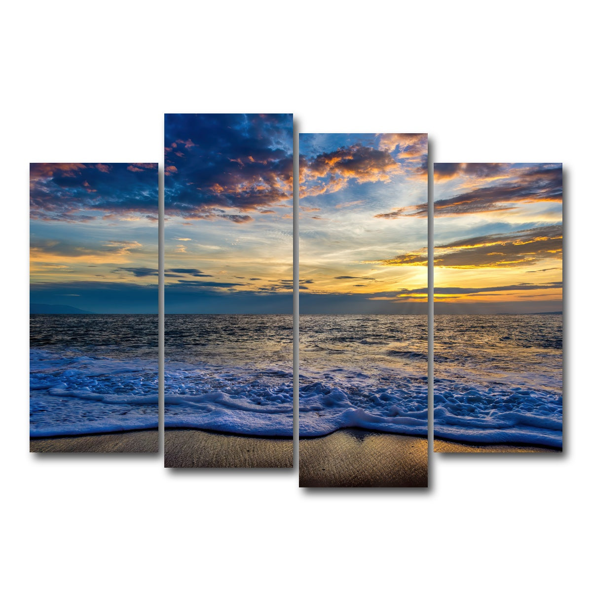 AUTO-MOCKUP WHITE | Ocean Landscape | 4 Piece | Gallery Wrap Canvas | group=4_normal