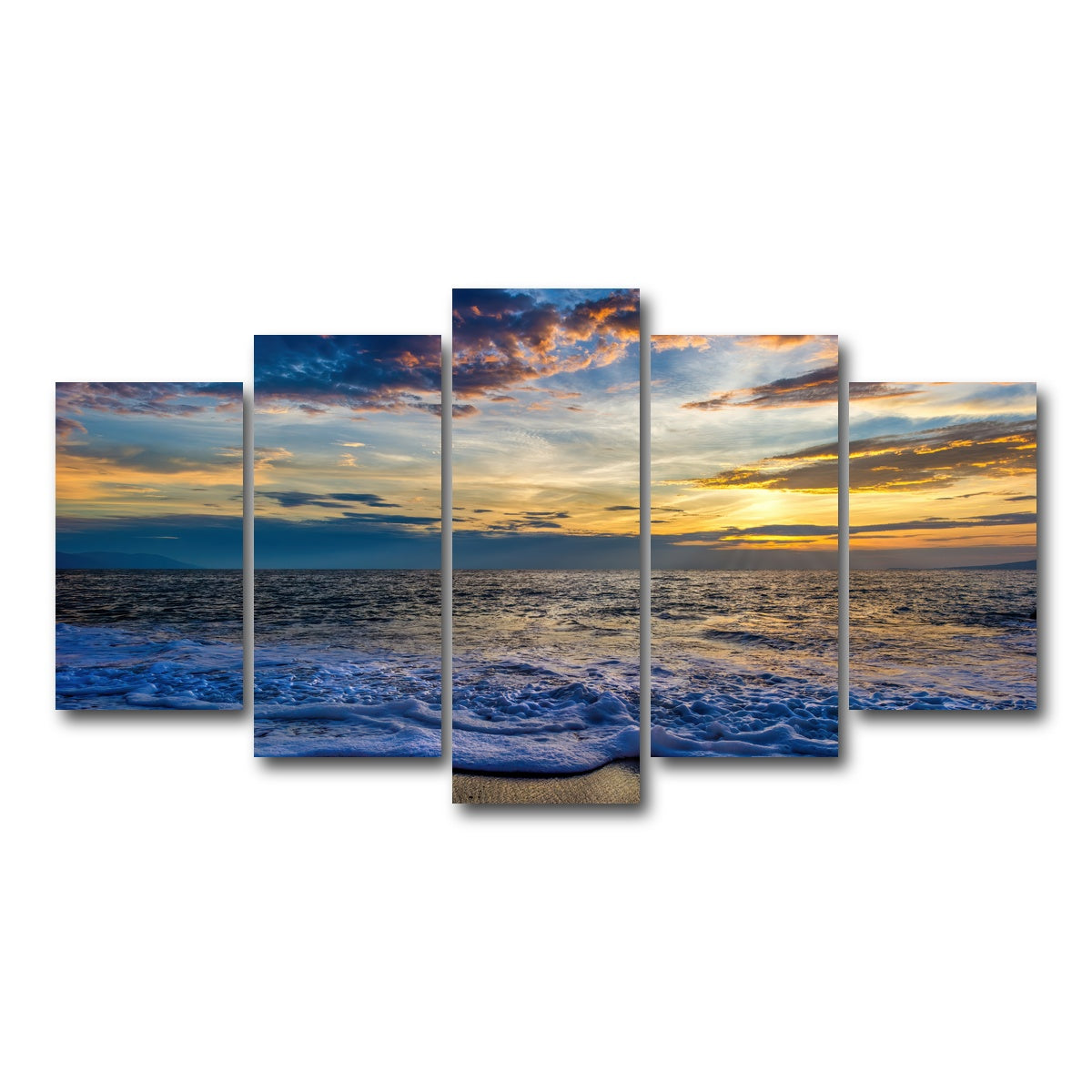 AUTO-MOCKUP WHITE | Ocean Landscape | 5 Piece | Gallery Wrap Canvas | group=5_normal