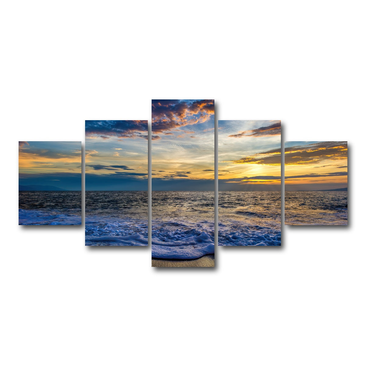 AUTO-MOCKUP WHITE | Ocean Landscape | 5 Piece | Gallery Wrap Canvas | group=5_short