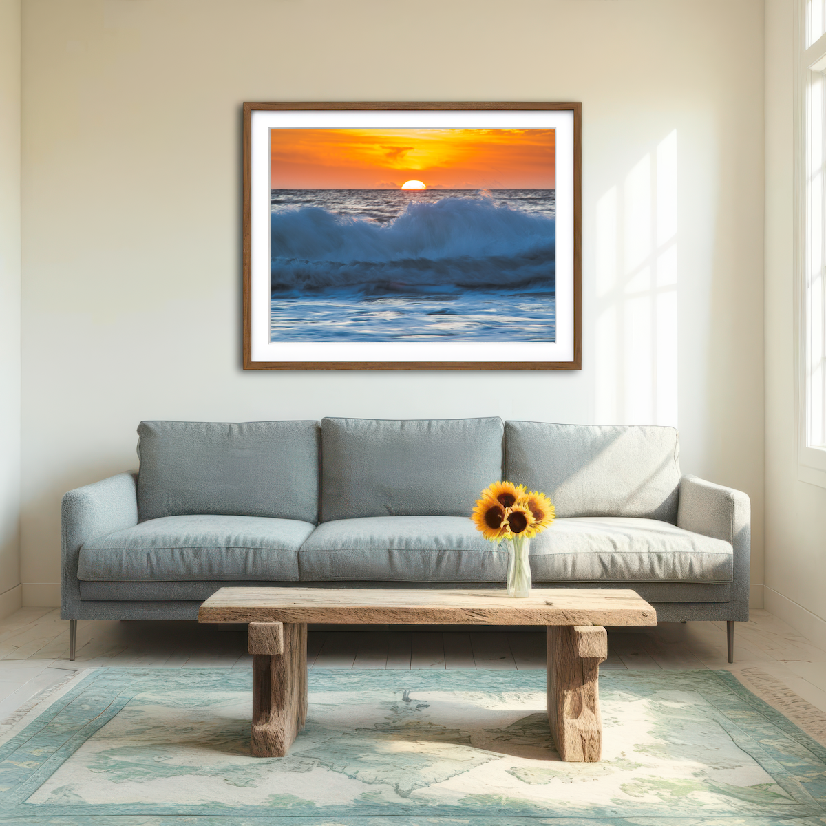 AUTO-MOCKUP ROOM | Ocean Sunrise Wall Art