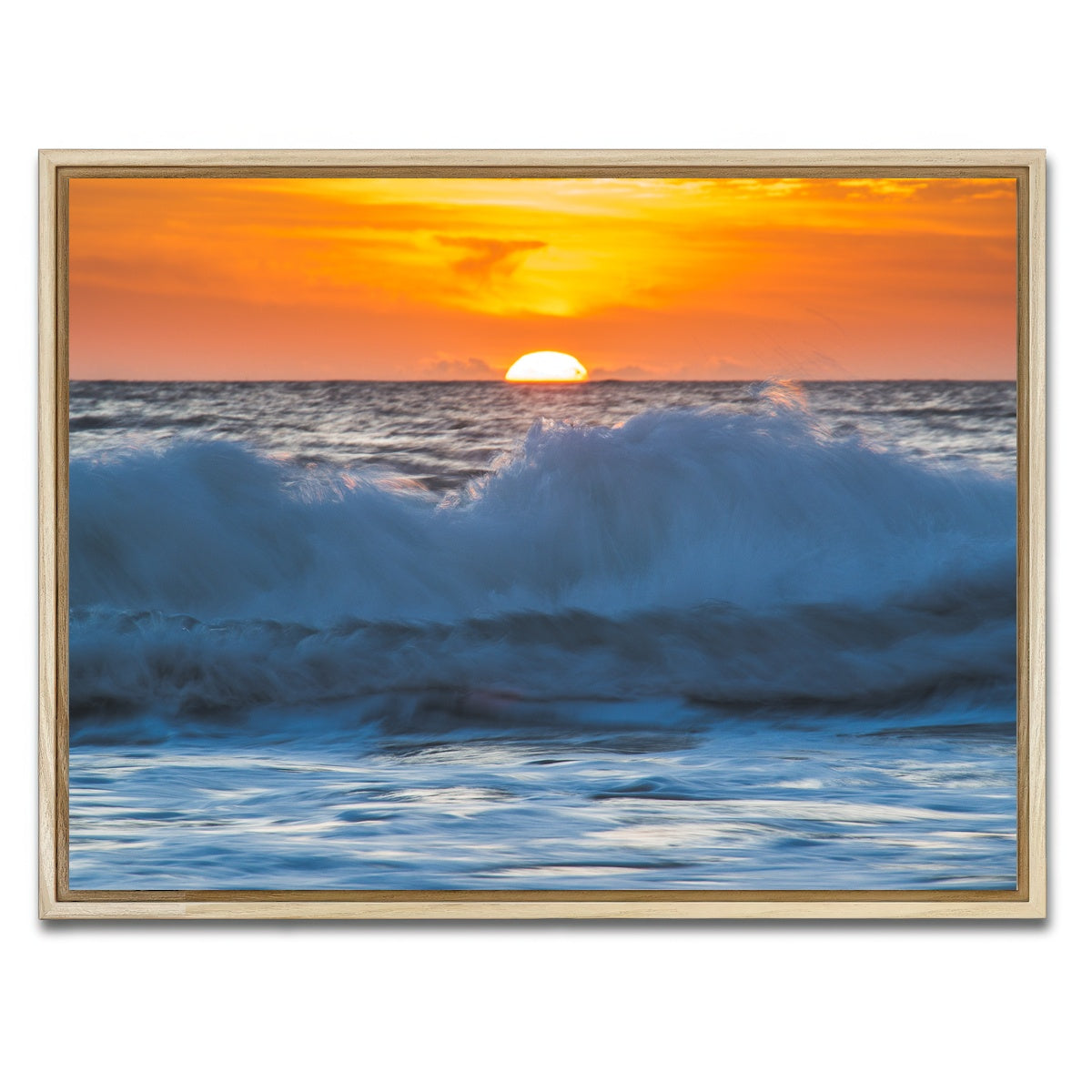 AUTO-MOCKUP WHITE | Ocean Sunrise | 1 Piece | Natural Framed Canvas | group=4x3