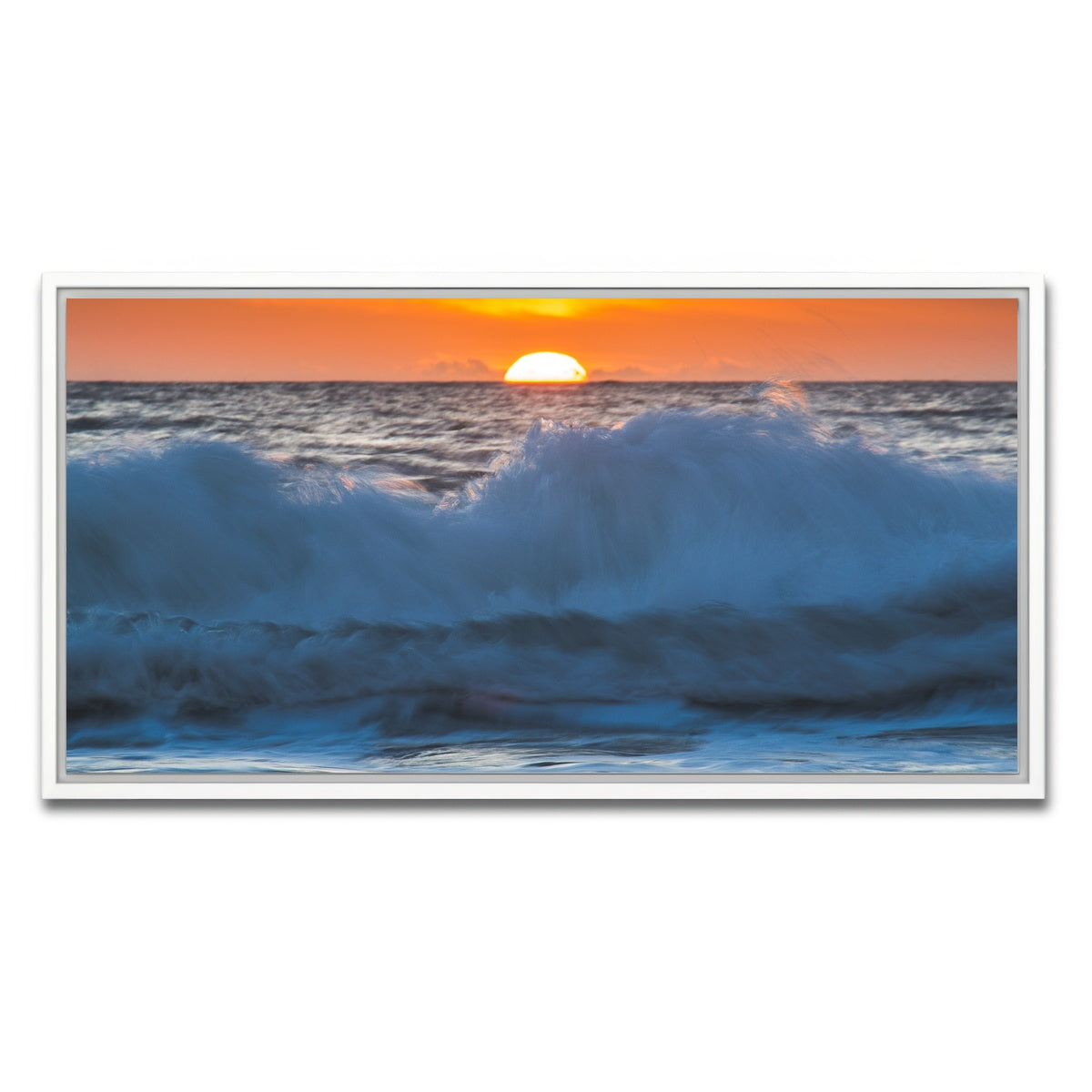 AUTO-MOCKUP WHITE | Ocean Sunrise | 1 Piece | White Framed Canvas | group=2x1