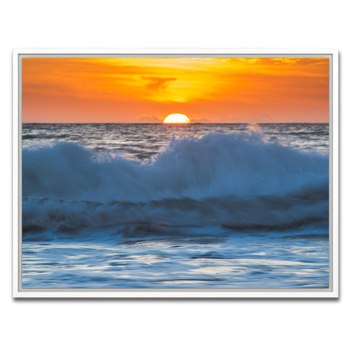 AUTO-MOCKUP WHITE | Ocean Sunrise | 1 Piece | White Framed Canvas | group=4x3