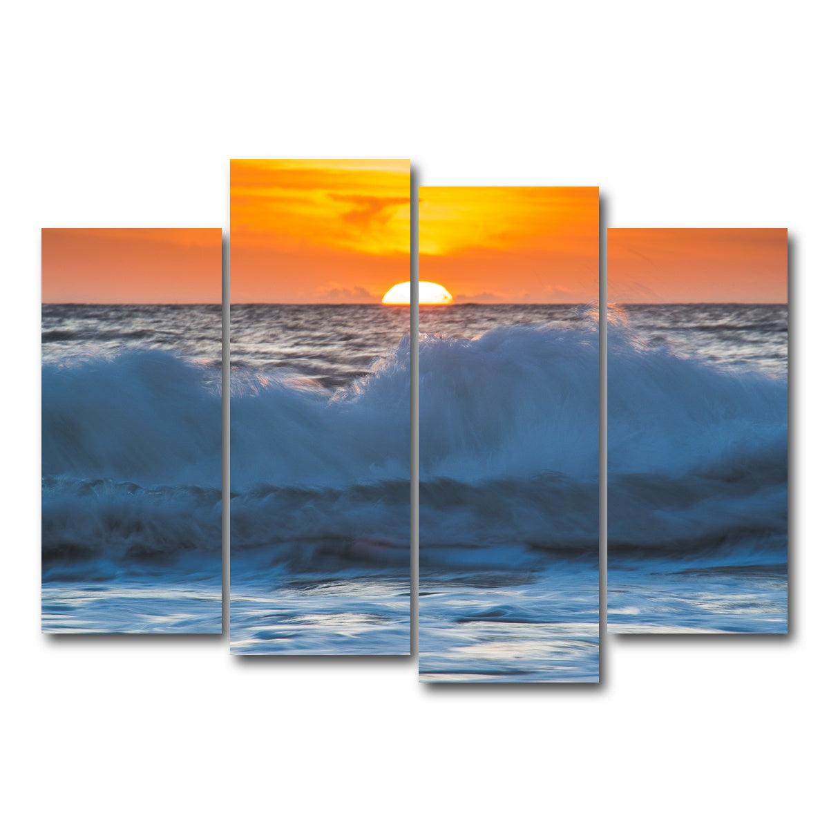 AUTO-MOCKUP WHITE | Ocean Sunrise | 4 Piece | Gallery Wrap Canvas | group=4_normal