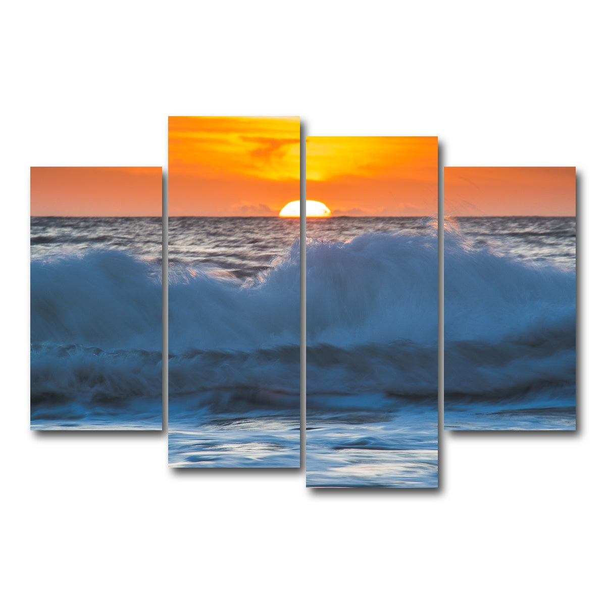 AUTO-MOCKUP WHITE | Ocean Sunrise | 4 Piece | Gallery Wrap Canvas | group=4_short