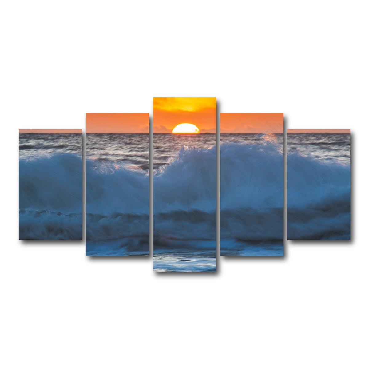 AUTO-MOCKUP WHITE | Ocean Sunrise | 5 Piece | Gallery Wrap Canvas | group=5_normal