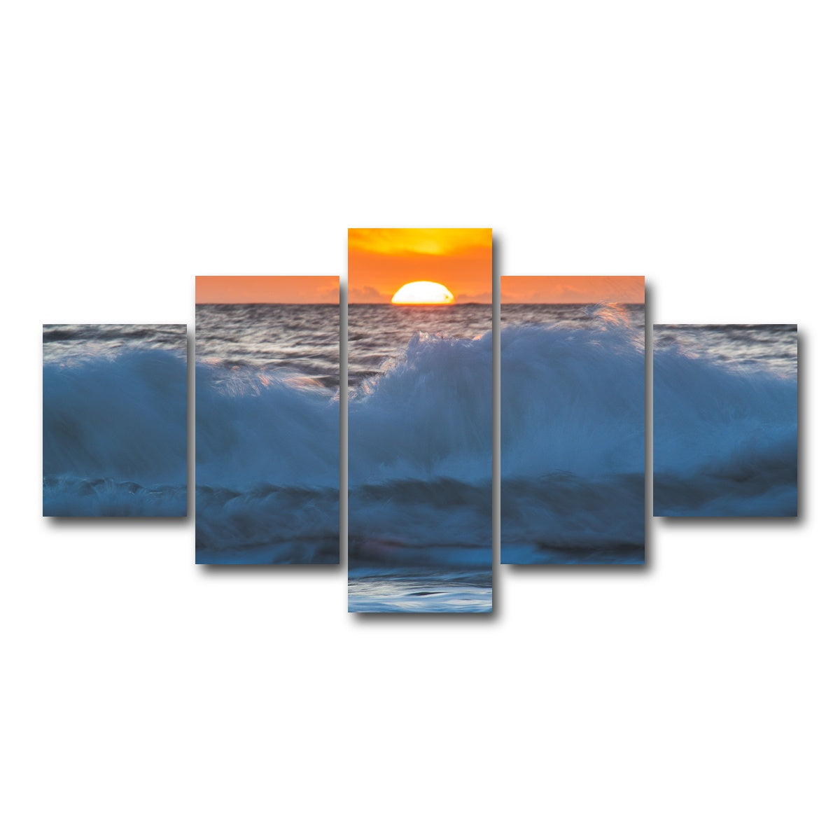AUTO-MOCKUP WHITE | Ocean Sunrise | 5 Piece | Gallery Wrap Canvas | group=5_short