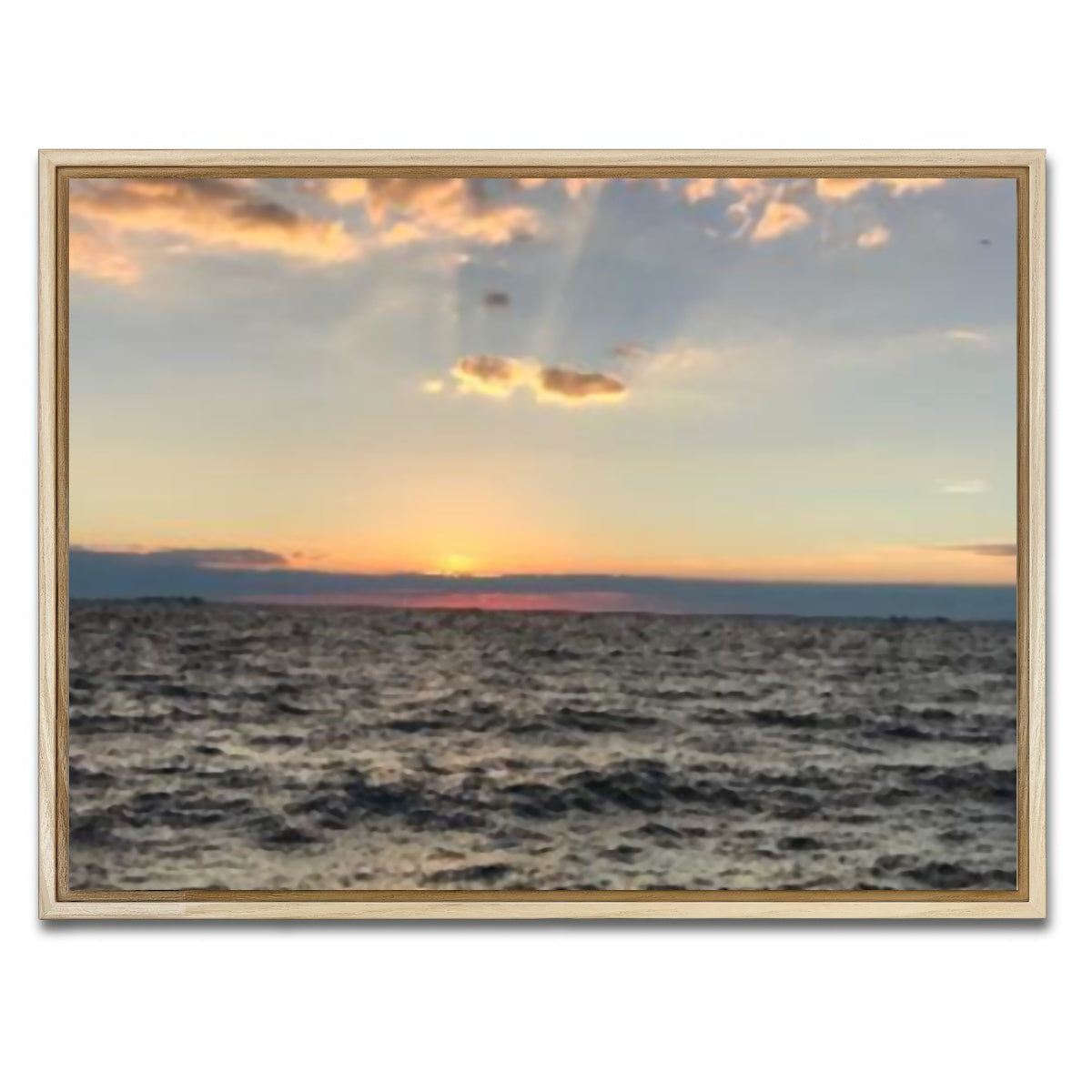 AUTO-MOCKUP WHITE | Ocean Sunset | 1 Piece | Natural Framed Canvas | group=4x3