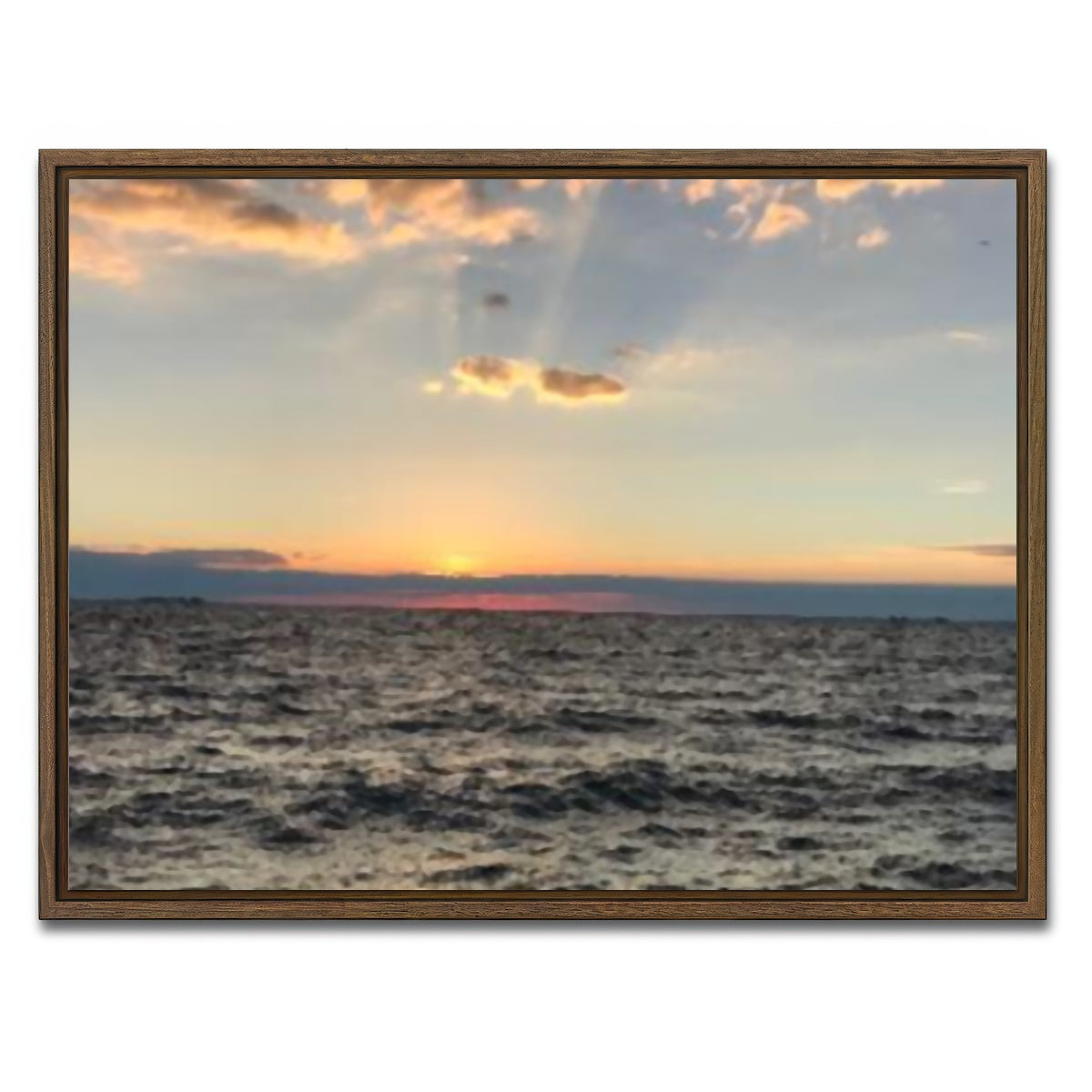 AUTO-MOCKUP WHITE | Ocean Sunset | 1 Piece | Walnut Framed Canvas | group=4x3
