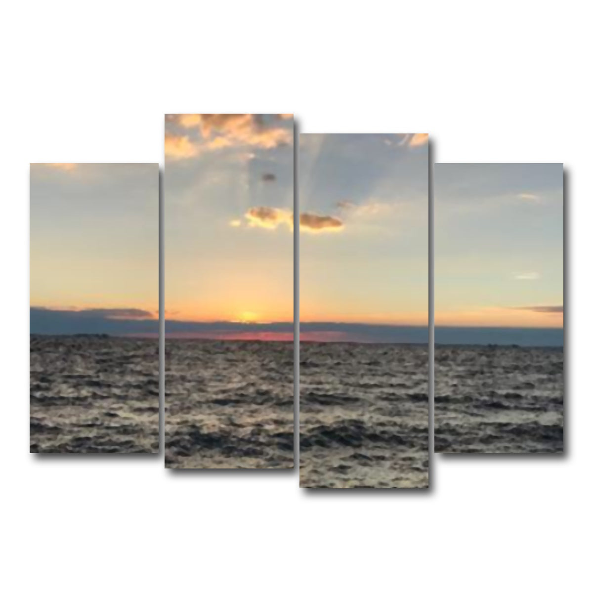 AUTO-MOCKUP WHITE | Ocean Sunset | 4 Piece | Gallery Wrap Canvas | group=4_normal