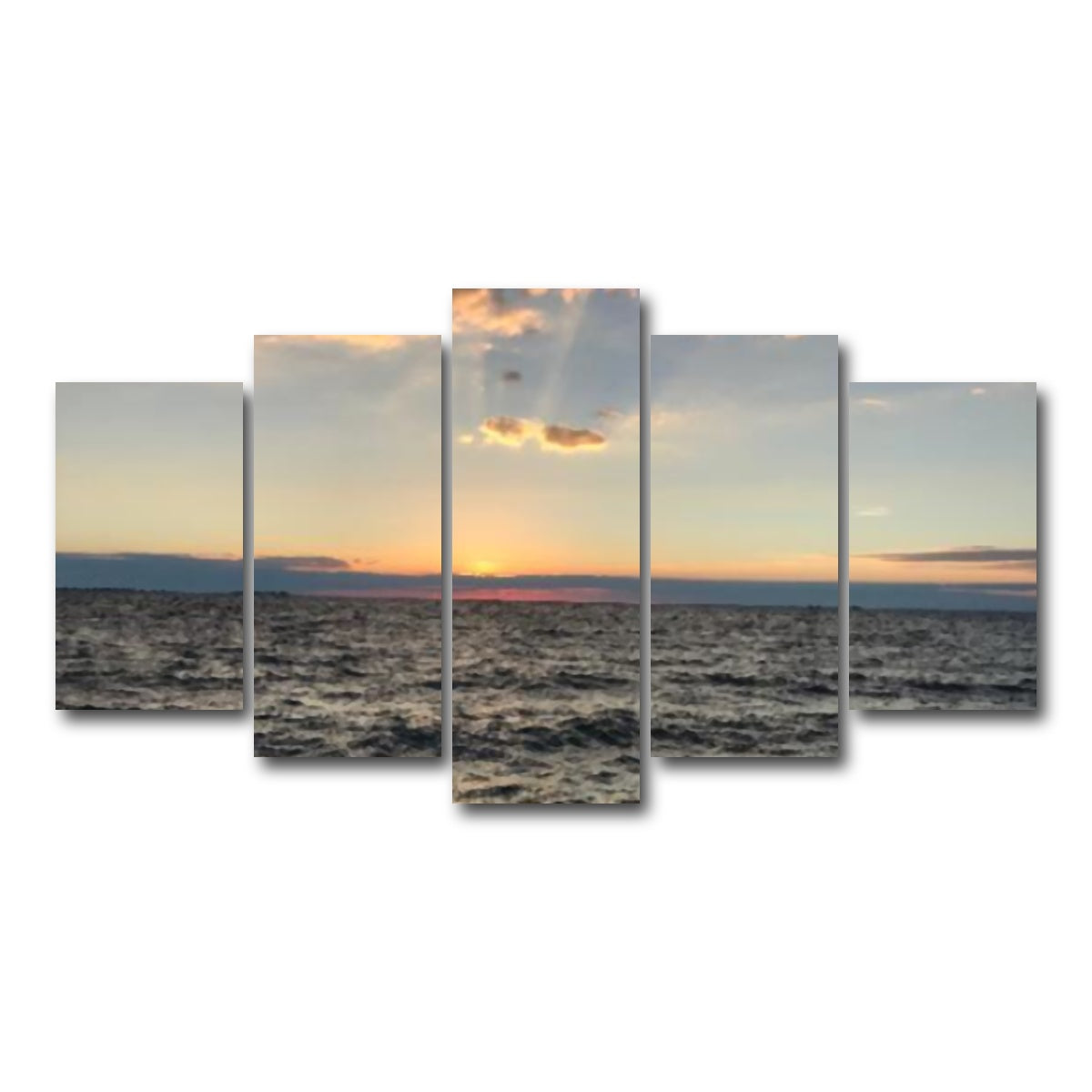 AUTO-MOCKUP WHITE | Ocean Sunset | 5 Piece | Gallery Wrap Canvas | group=5_normal