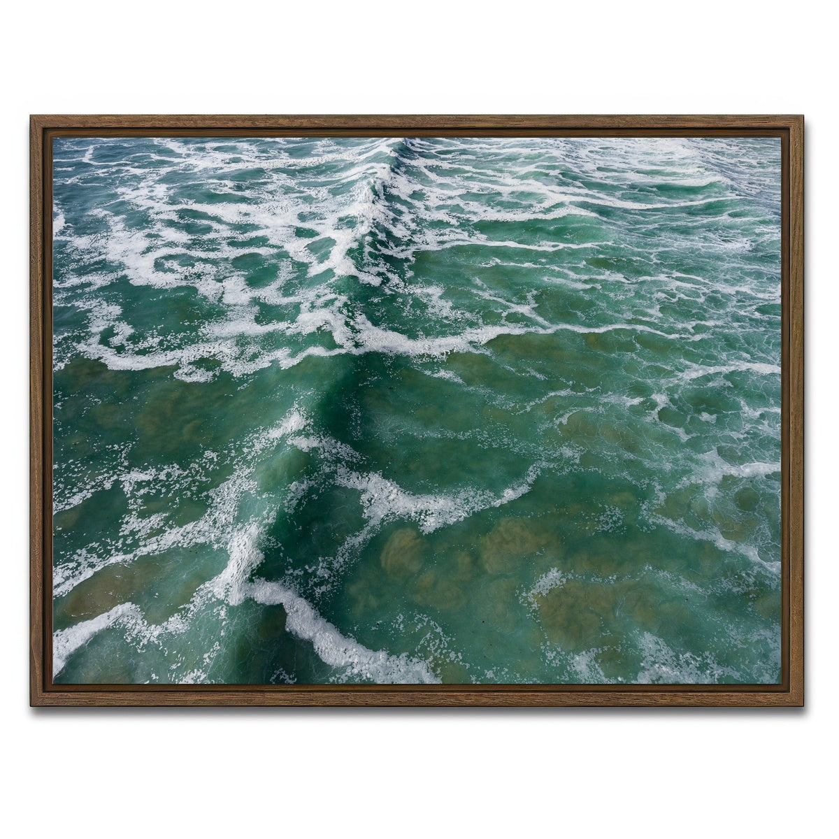 AUTO-MOCKUP WHITE | Ocean Surge | 1 Piece | Walnut Framed Canvas | group=4x3