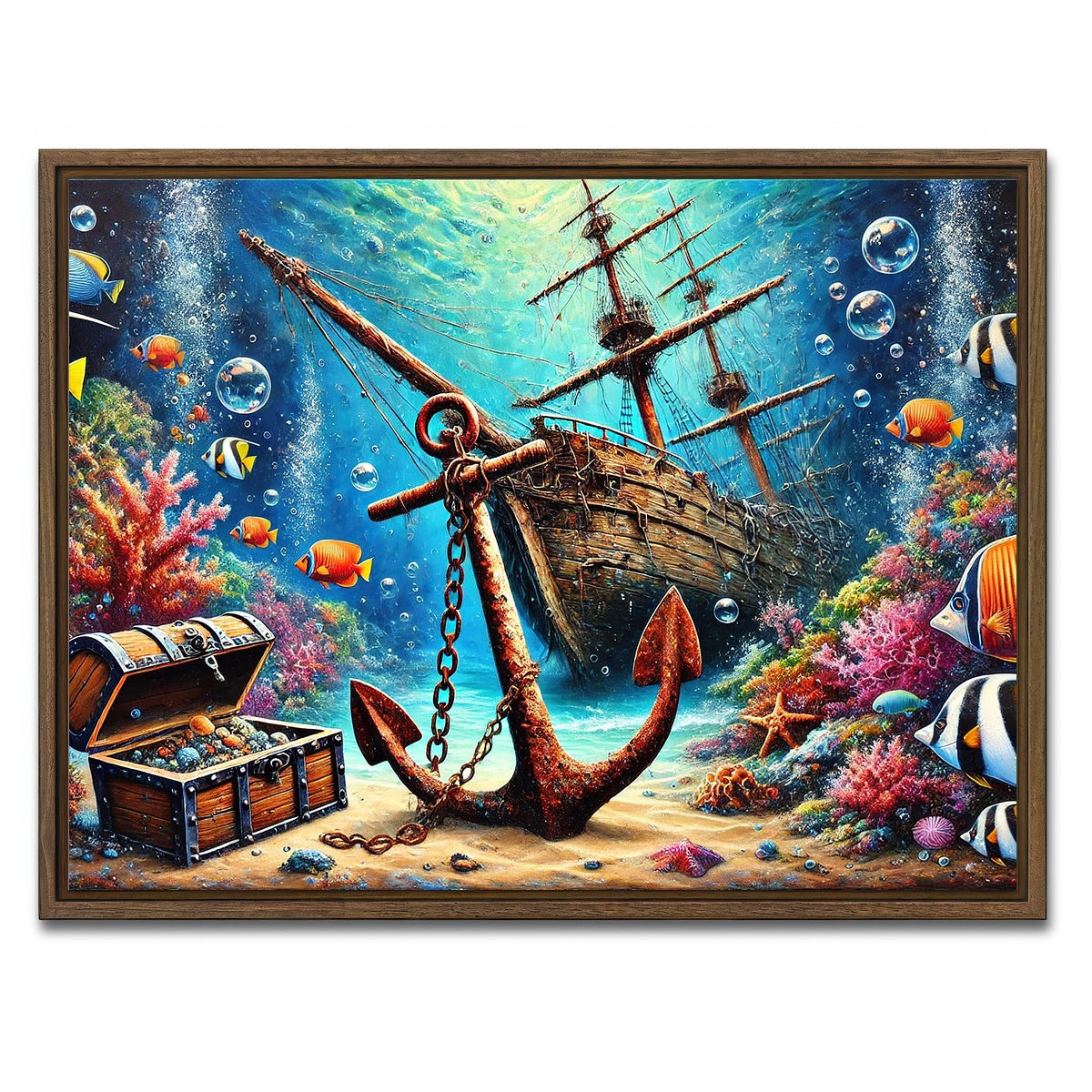 AUTO-MOCKUP WHITE | Ocean Treasures | 1 Piece | Walnut Framed Canvas | group=4x3