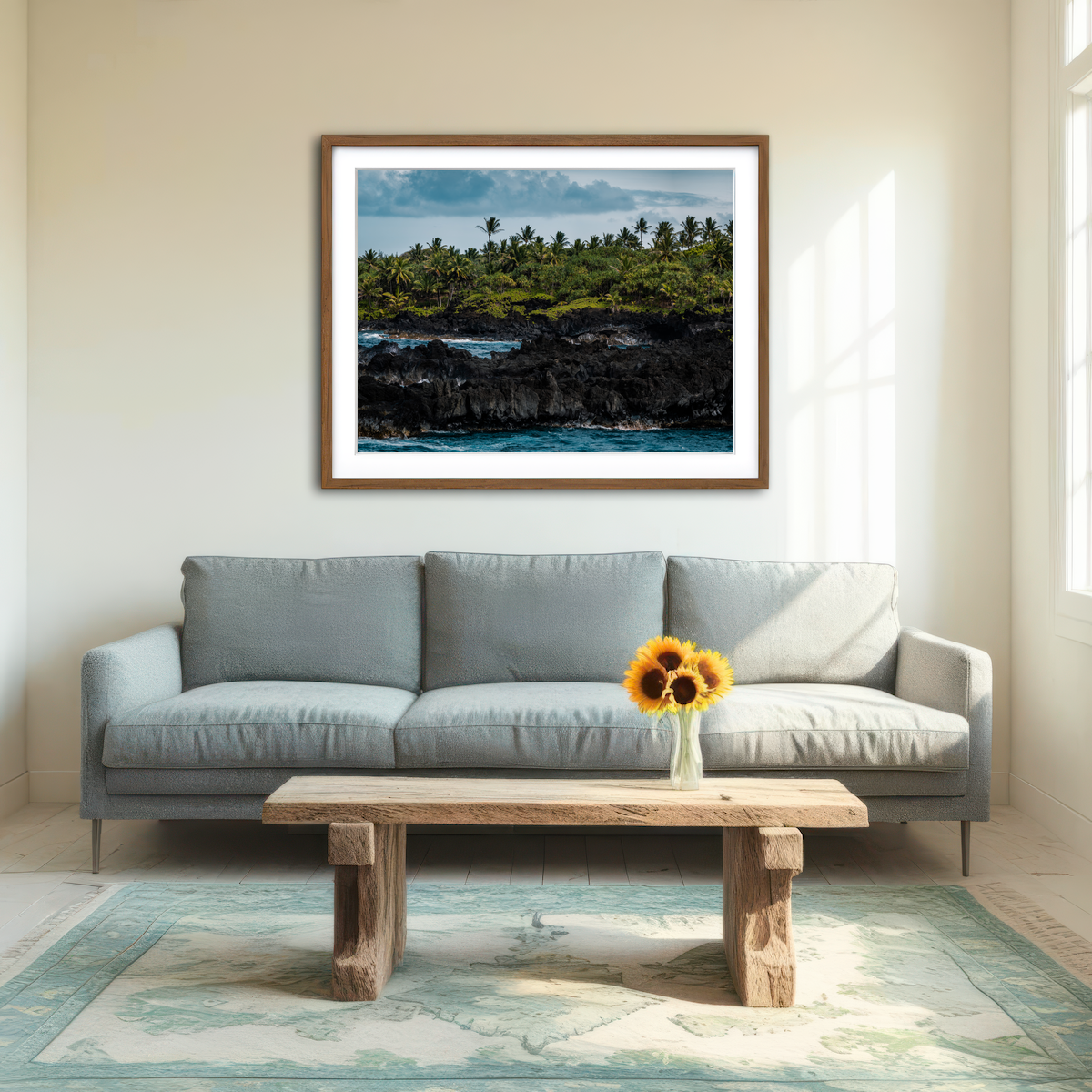 AUTO-MOCKUP ROOM | Ocean and Lava Rock Wall Art