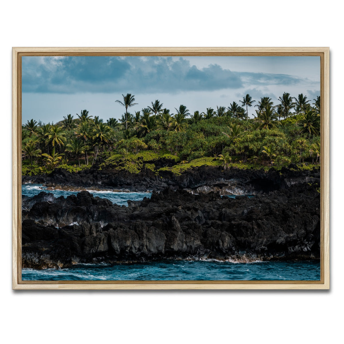 AUTO-MOCKUP WHITE | Ocean and Lava Rock | 1 Piece | Natural Framed Canvas | group=4x3
