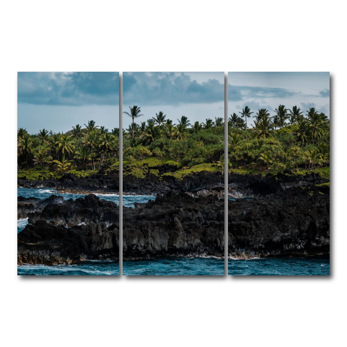 AUTO-MOCKUP WHITE | Ocean and Lava Rock | 3 Piece | Gallery Wrap Canvas | group=12x24