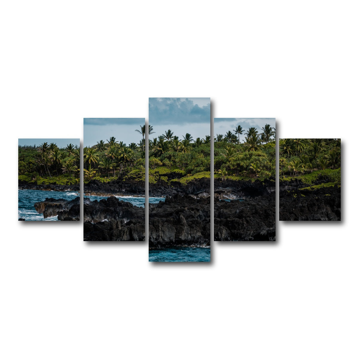 AUTO-MOCKUP WHITE | Ocean and Lava Rock | 5 Piece | Gallery Wrap Canvas | group=5_short