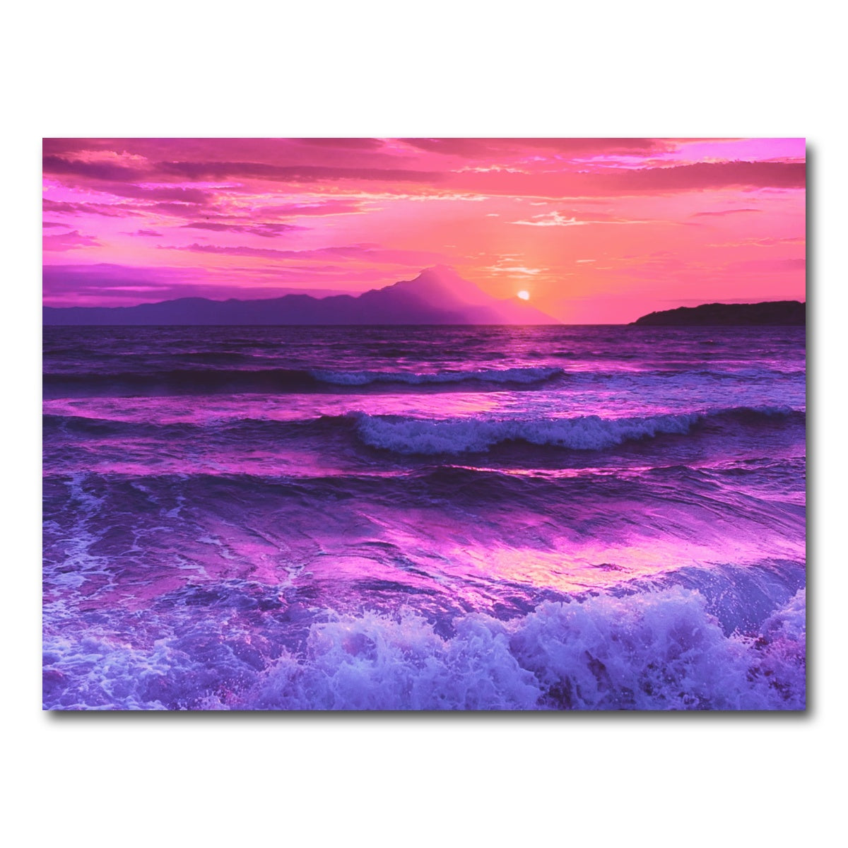 AUTO-MOCKUP WHITE | Oceanview at Sunset | 1 Piece | Gallery Wrap Canvas | group=4x3