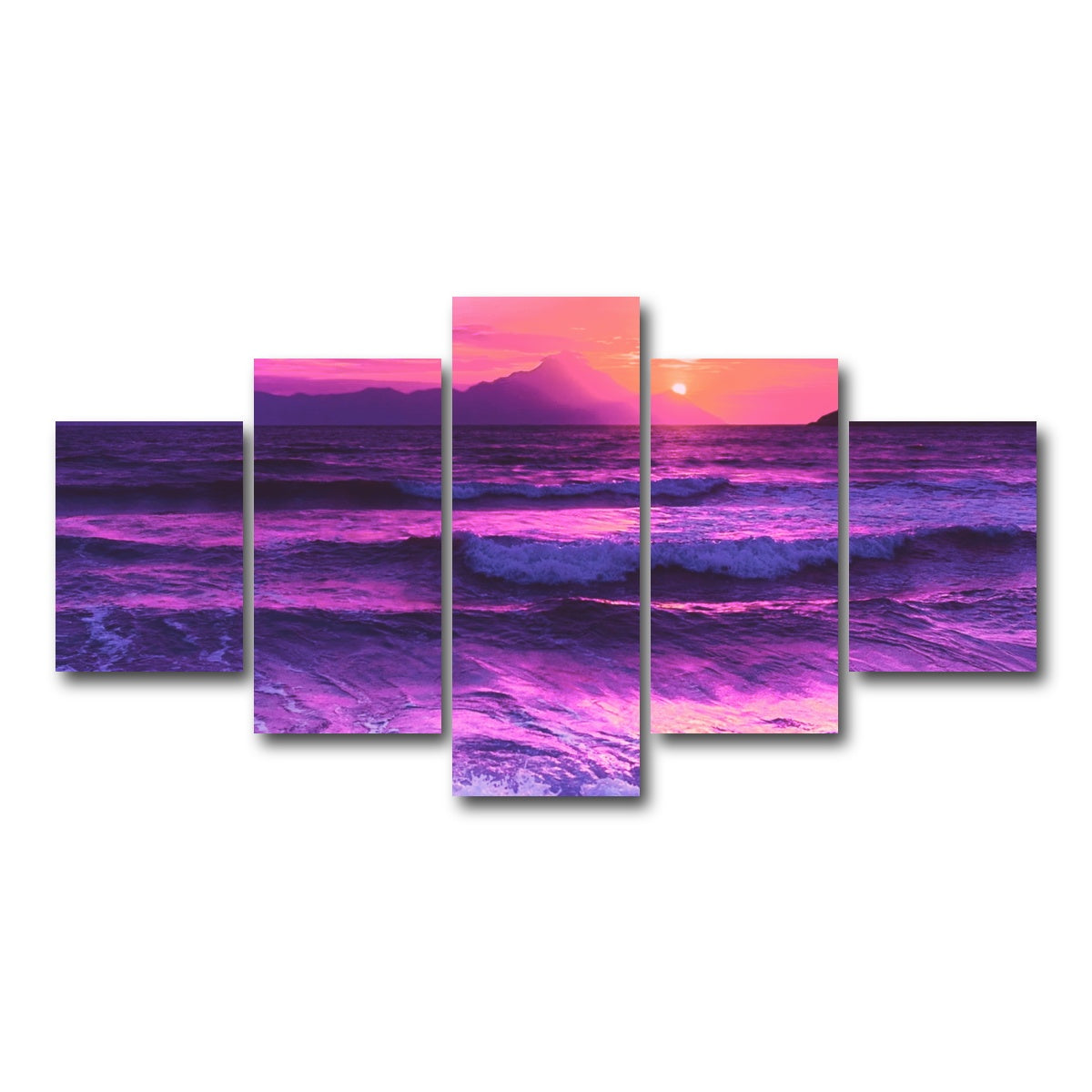 AUTO-MOCKUP WHITE | Oceanview at Sunset | 5 Piece | Gallery Wrap Canvas | group=5_short