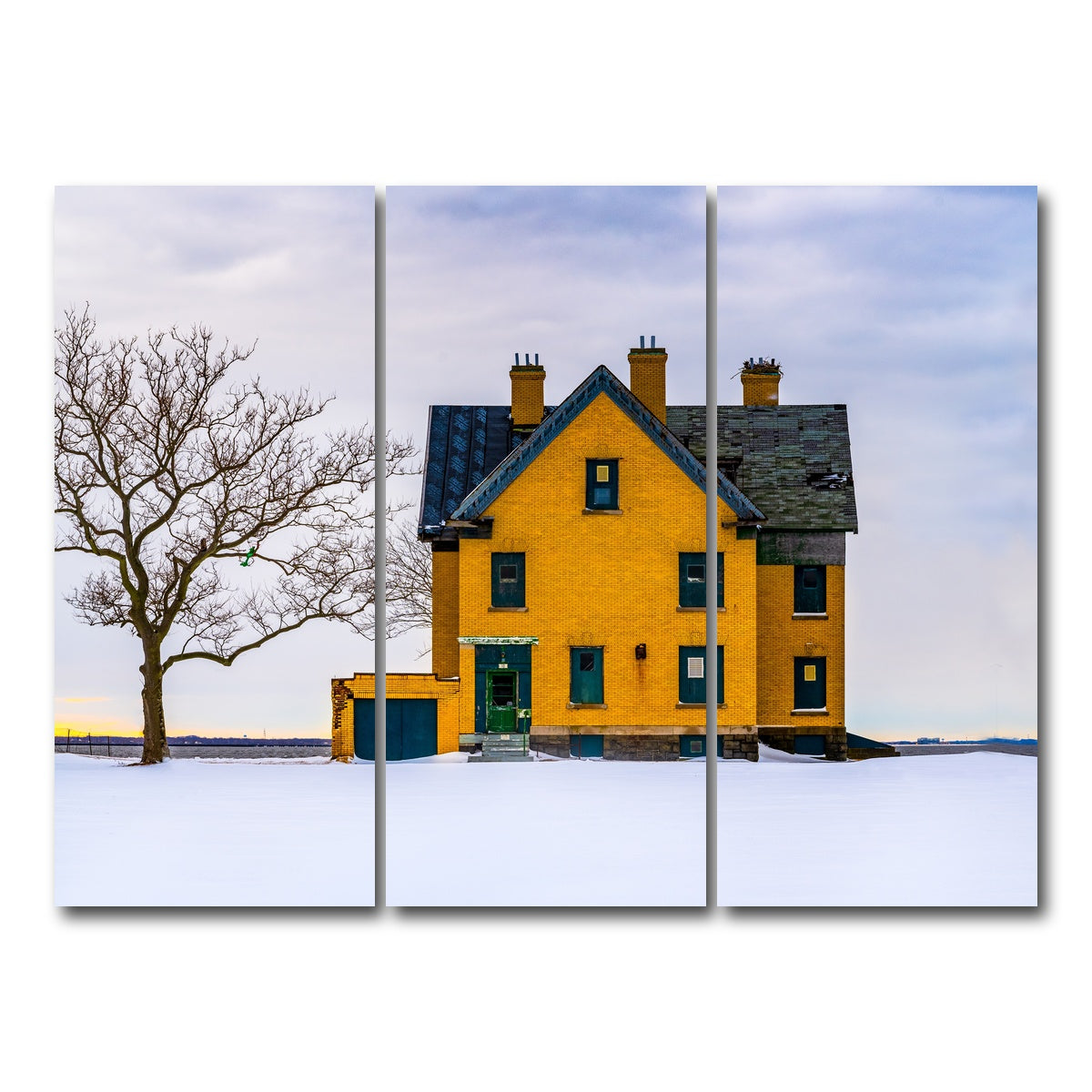 AUTO-MOCKUP WHITE | Officer's Row Yellow House | 3 Piece | Gallery Wrap Canvas | group=8x18